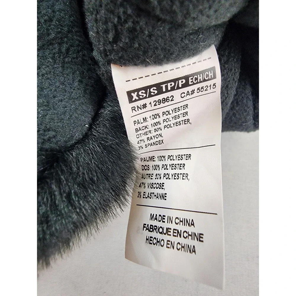 Nike Mittens Gloves Womens XS/S Faux Fur Black White 88084 N.100.2626.091.2S